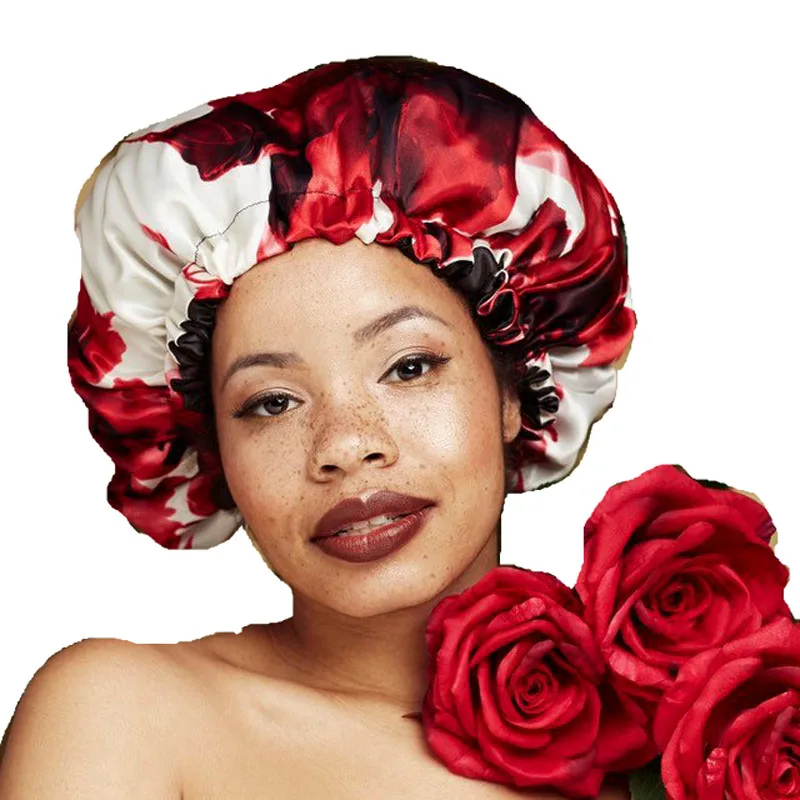 Женская двухслойная шелковистая шапка для волос DU-RAG волнистые шапки тряпка