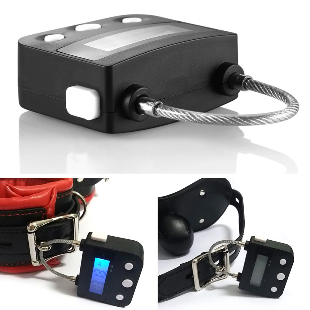 Couples Toys Adult Game Bondage Lock Fetish Handcuffs Mouth Gag Electronic Timer Restraints Chastity Time #32 | Обустройство дома