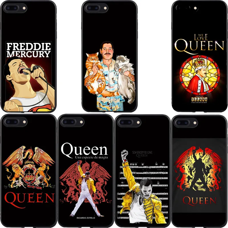 Роскошный чехол для телефона Freddie Mercury Rainha banda Qualidade черный силиконовый iPhone 8 7 6 Plus 5