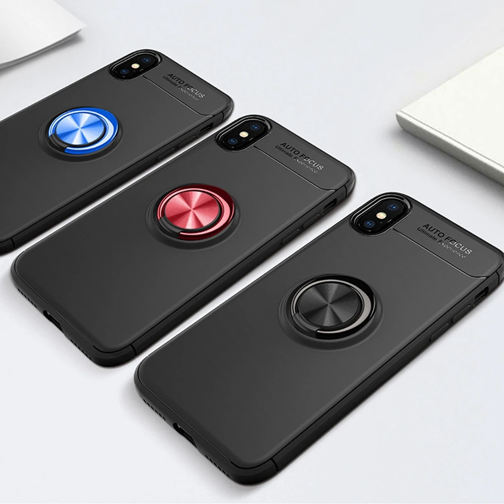 Роскошный противоударный чехол Heyytle с кольцом для iphone 8 7 Plus XS MAX XR X 6 S полное