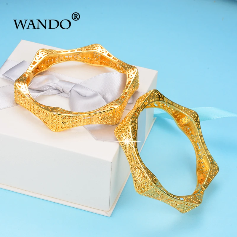 WANDO 2 шт./лот геометрический многогранный браслет эфиопское золото открытый