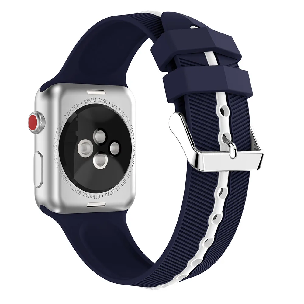Резиновый ремешок для часов Apple Watch Series 4 ремешок для часов Apple watch 42 мм серия 4 сменный ремешок на запястье