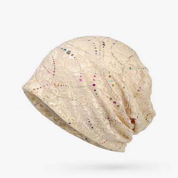 Бренд NUZADA Skullies Beanies, тонкая кружевная дышащая вязаная шапка s для женщин и девочек, хлопковая кепка, кепка, шапка на весну и лето - Цвет: Yellow