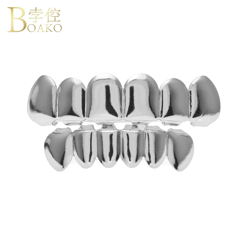 BOAKO Bling grillz для мужчин хип-хоп золотые зубные грили зуб Грилл кепки Рэппер зубы Грилл кепки s панк украшения для зубов вечерние подарок Z5