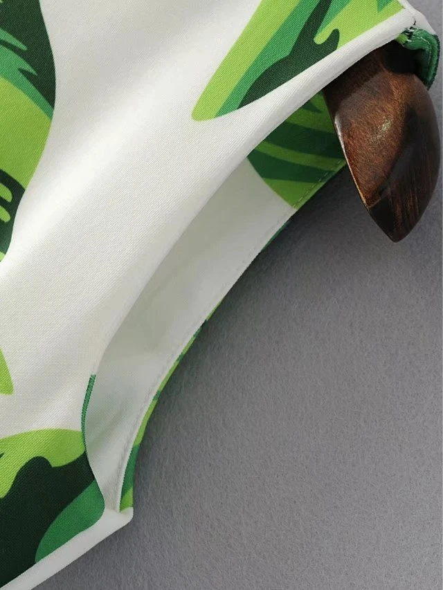 Hot Sale Summer Slim Mini Dresses Women Sleeveless Leaves Printed Elegant Party Dress Fashion Casual Vestidos BG75172-0614 | Женская