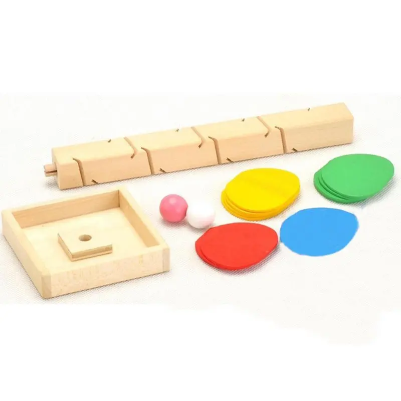 Детские забавные Развивающие деревянные шары Монтессори с мраморным шариком