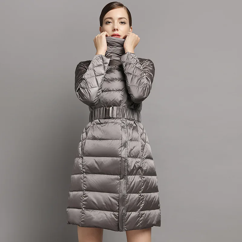 2018 зима новый доход Талия воротник самовыращивание пуховик женский длинный
