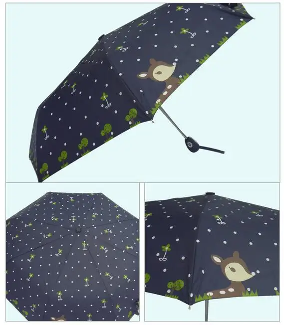 1 шт. Женский автоматический зонт Олень|umbrella rain women automatic|folding umbrella3 fold umbrella |