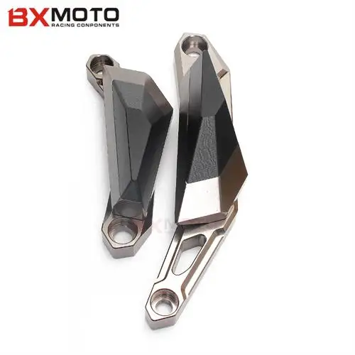 titanium Для Yamaha MT07 mt-07 2013 Мотоцикл с ЧПУ Краш колодки Рамка слайдер протектор защита от падения - Цвет: titanium