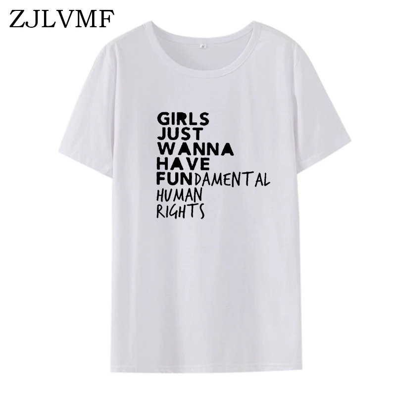 Zjlvmf, футболка для девочек, женская, Harajuku, модная, круглый вырез, короткий рукав, феминистская, повседневная, хлопковая, забавная, женская футболка