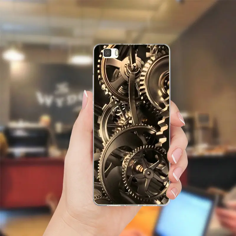Скелет автоматические механические часы чехлы Телефон для huawei P8 P9 P10 Lite Коврики 10