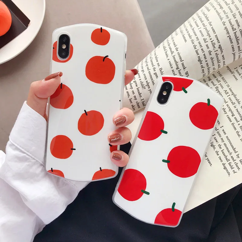 Летний чехол с рисунком фруктов для iPhone 7 8 Plus X XR XS MAX Cute tangerine мягкие чехлы