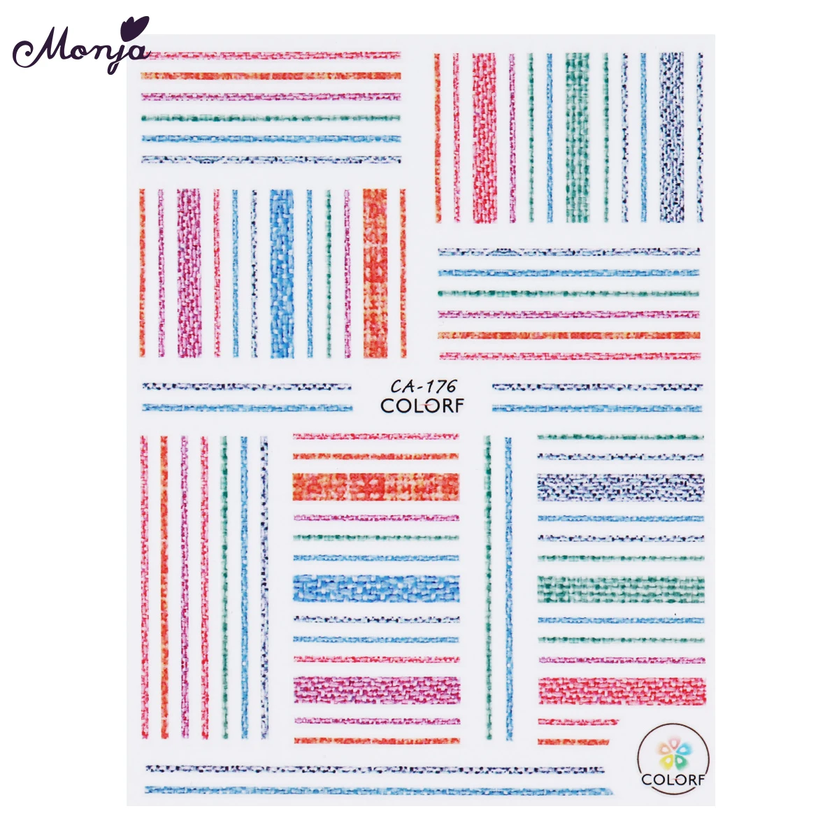 Monja 3 вида стилей самоклеющиеся многоцветные Ленточные наклейки для дизайна