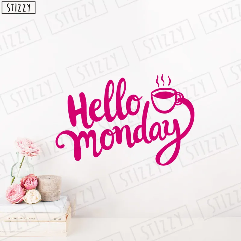 Настенная Наклейка stizzy Coffee знак окна наклейки на стену вдохновляющие цитаты Hello
