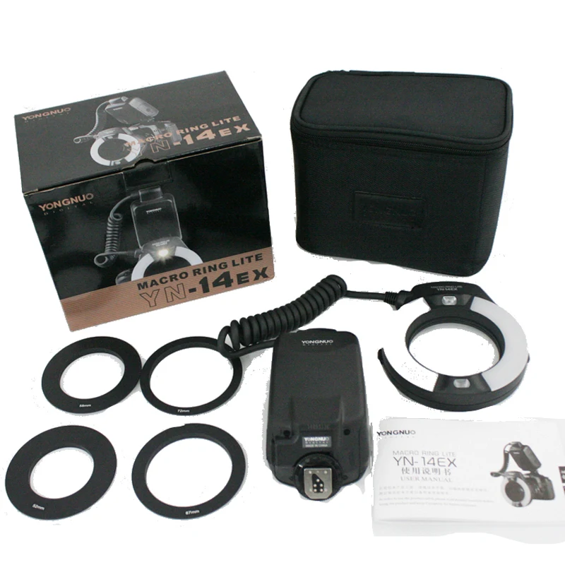 YongNuo YN-14EX YN14EX TTL макро кольцевой светильник вспышка с переходным кольцом Speedlite для