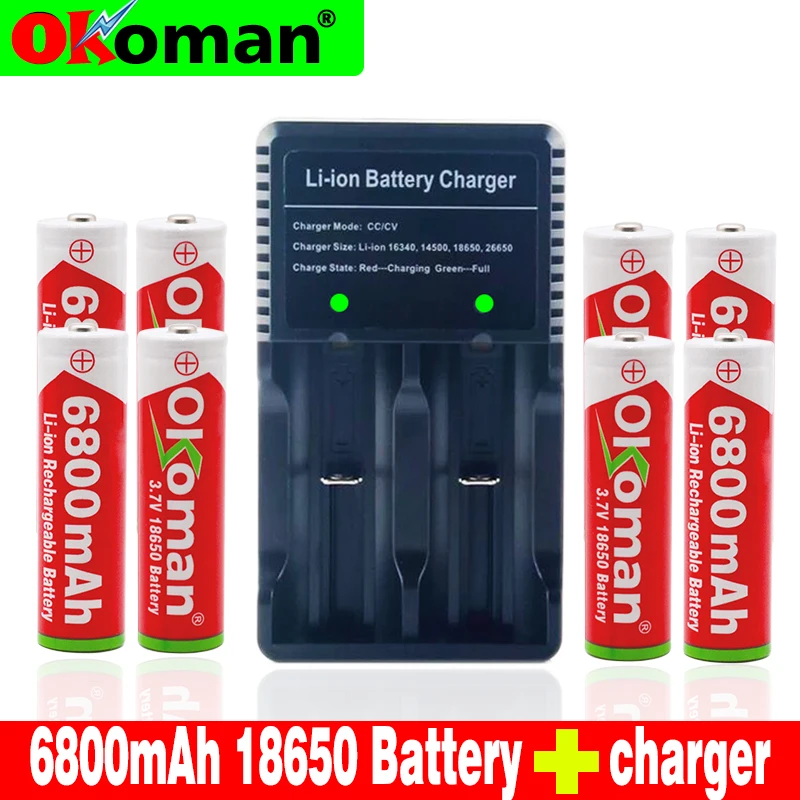Новая батарея 18650 3 7 V 6800mAh перезаряжаемая литий ионная для игрушечного