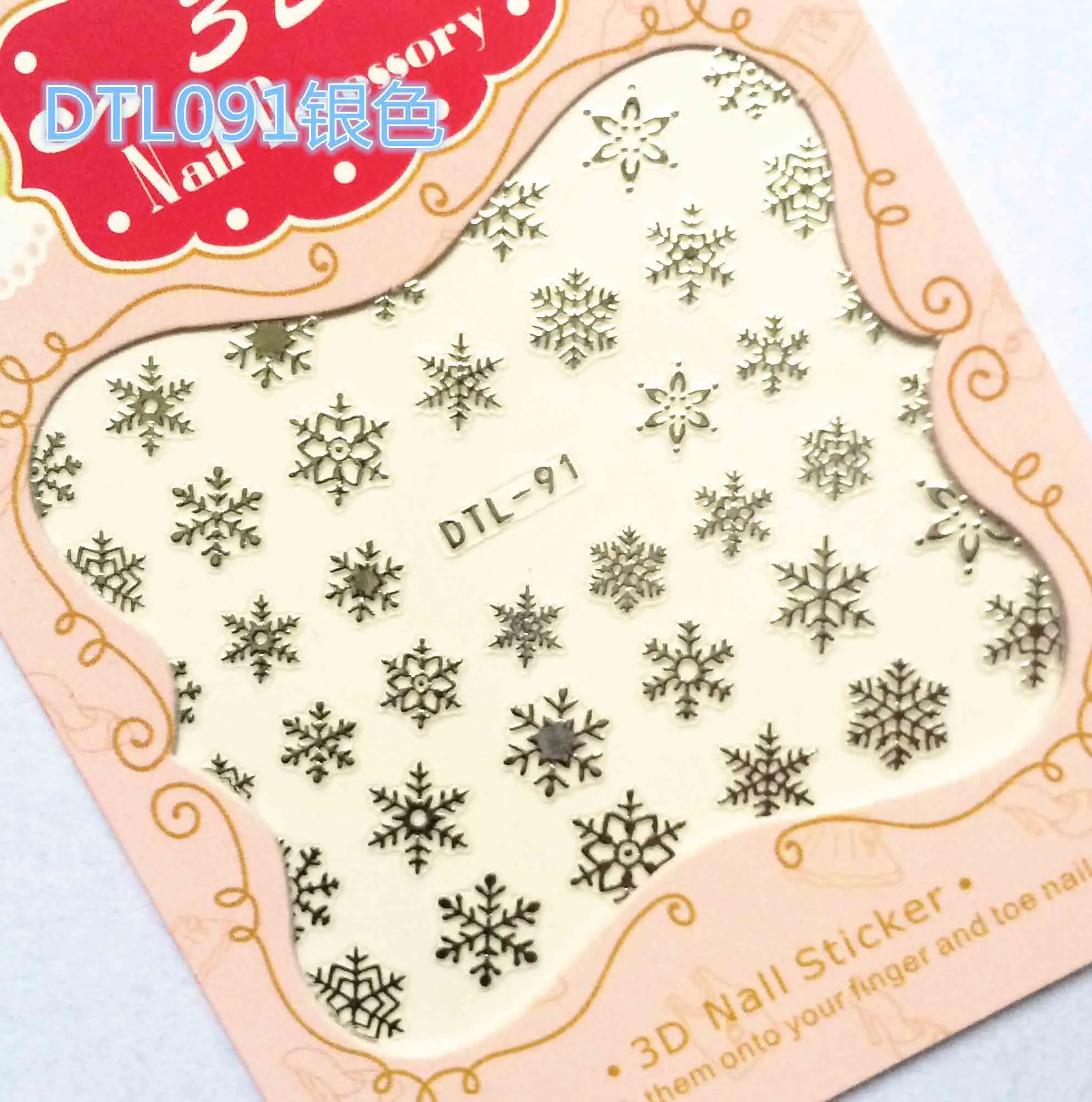 DTL091silver 3D серебро, лак для ногтей, наклейки для ногтей, декоративные наклейки для ногтей - Цвет: DTL091silver