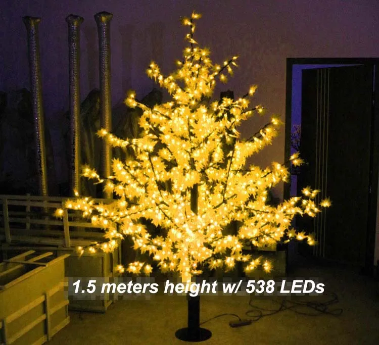 538 светодиодов 5ft LED Кленовая елка Рождественская свет водонепроницаемый 110/220 В