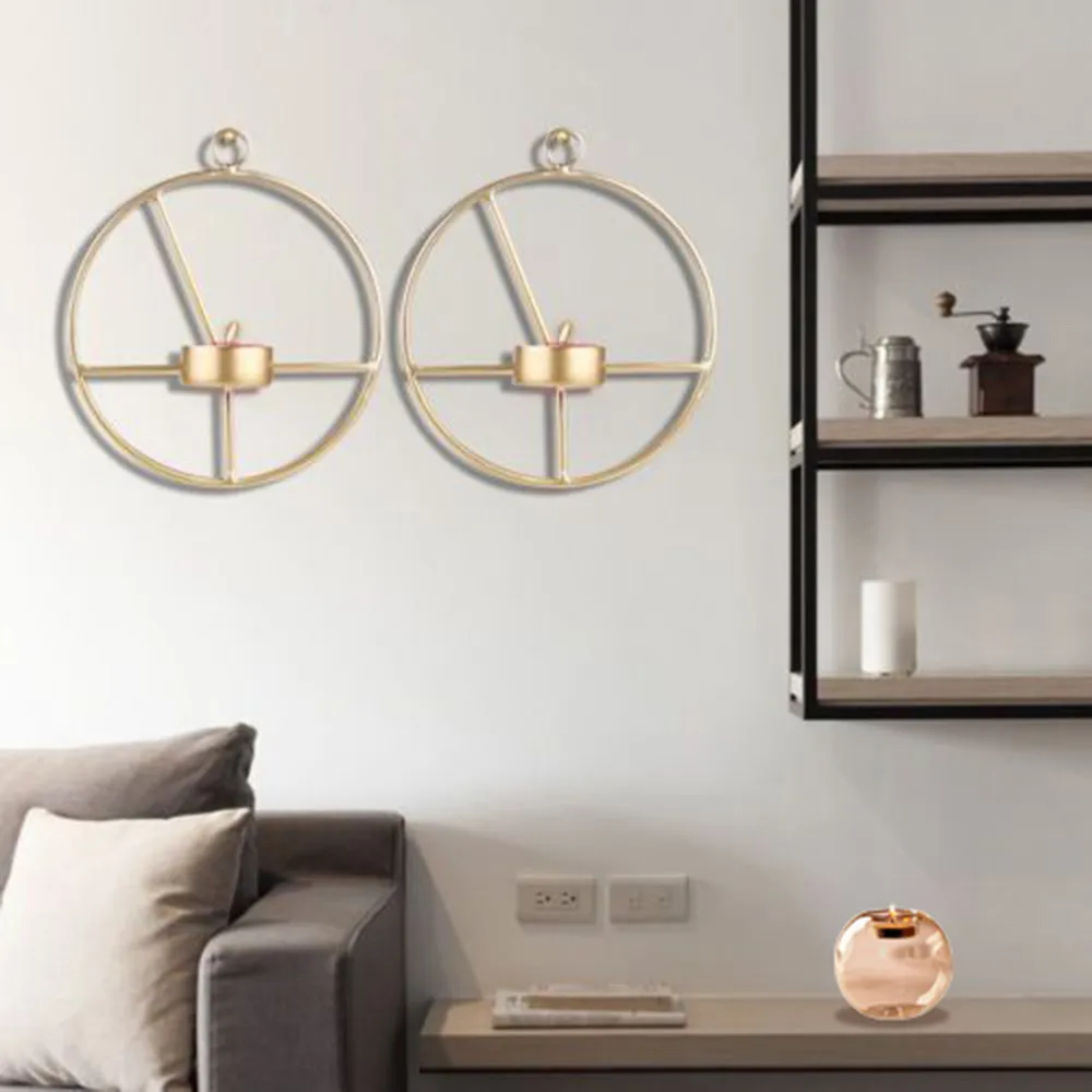 Подсвечник для спальни гостиной золотой геометрический подсвечник в