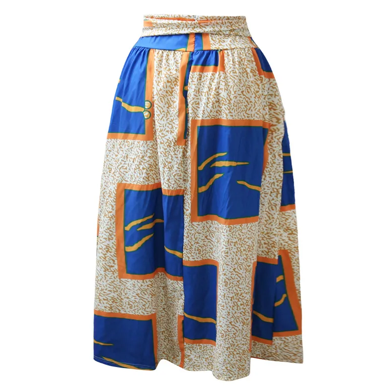 Большие размеры, африканские юбки, одежда 5XL, Анкара, индийская африканская цветная женская летняя и Осенняя мода, бандажная длинная юбка, стиль