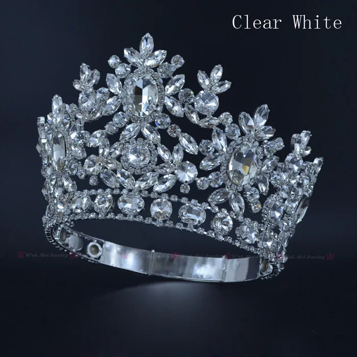 Clear White Маскарадные короны австралийская кристалльная тиара из горного хрусталя Свадебные украшения Модные аксессуары для волос для женщин Регулируемый mo225 - Окраска металла: Clear White