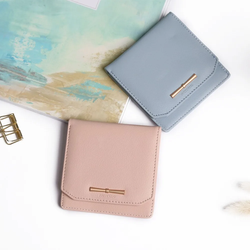 Prettyzys Women Lovely Short Wallet Leather Zipper Slim Mini Coin Purse Hasp Female Fashion Lady Portable Small Bowknot For Girl | Багаж и