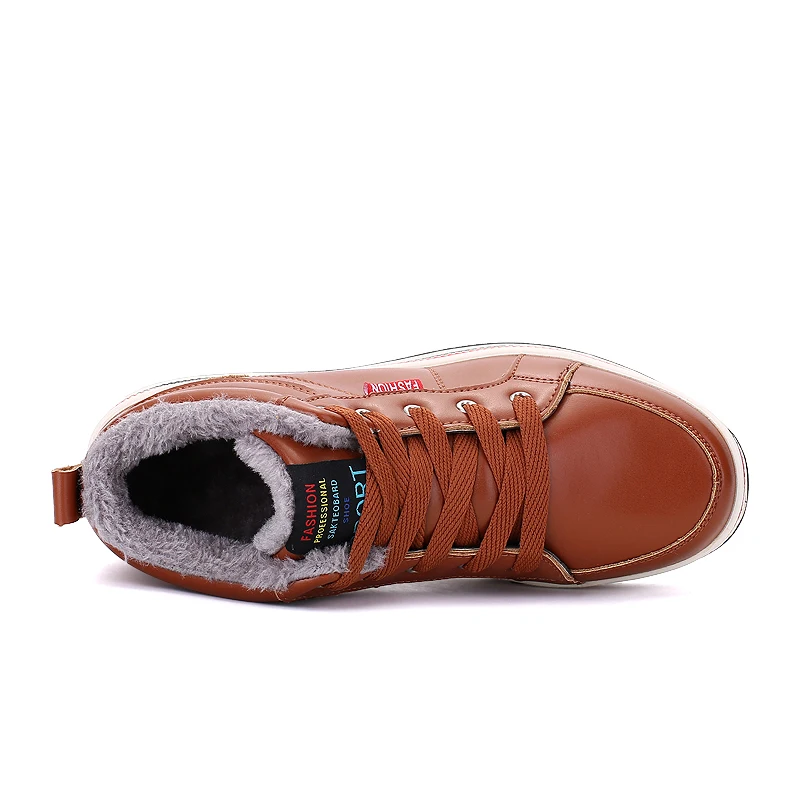 Мужские ботинки зимние теплые меховые рабочая обувь Для мужчин модные резиновые