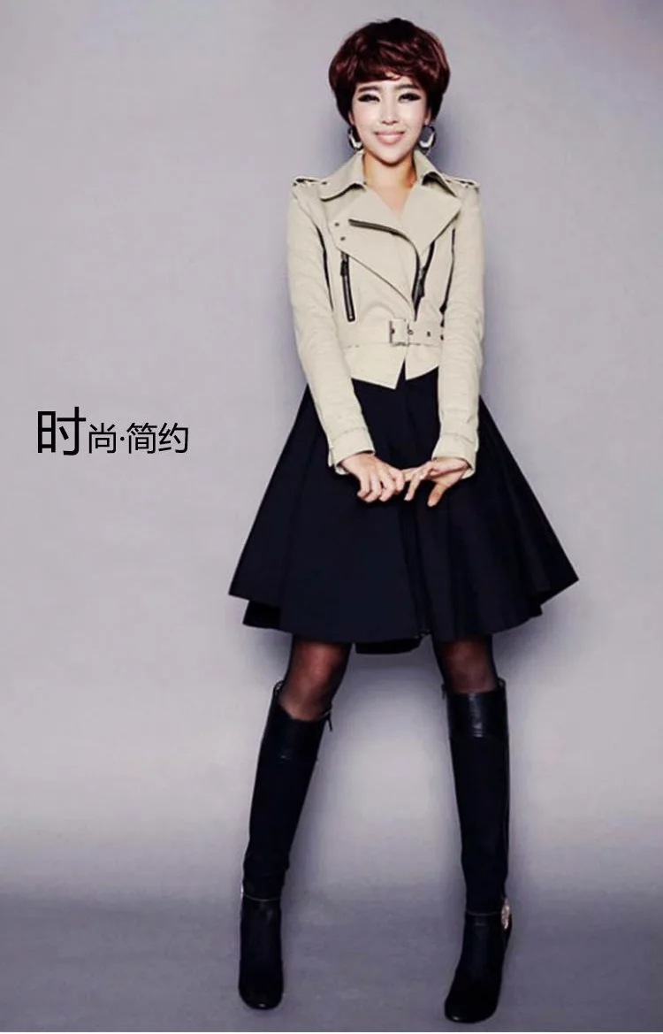 2018 Spring Autumn Clothing Solid Color Lady Long Windbreak Double Breasted Slim Women Stitching trench coat Skirt Trench Coat | Женская