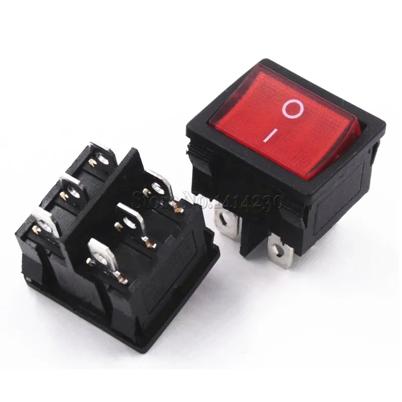 21x24 мм 21*24 мм с крассветильник том Клавишные переключатели 6 контактов 2 положения 6A 250 В 10A В переменного тока ВКЛ-ВЫКЛ