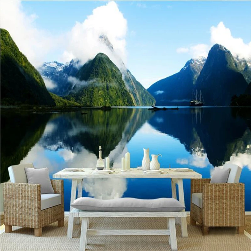 Обои 3 d на стену с изображением пейзажа фрески для стен в современном стиле