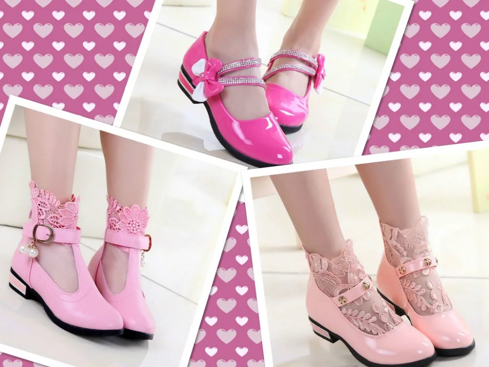 2016 горячий источник и осенью новый детская обувь туфли для девочек принцесса