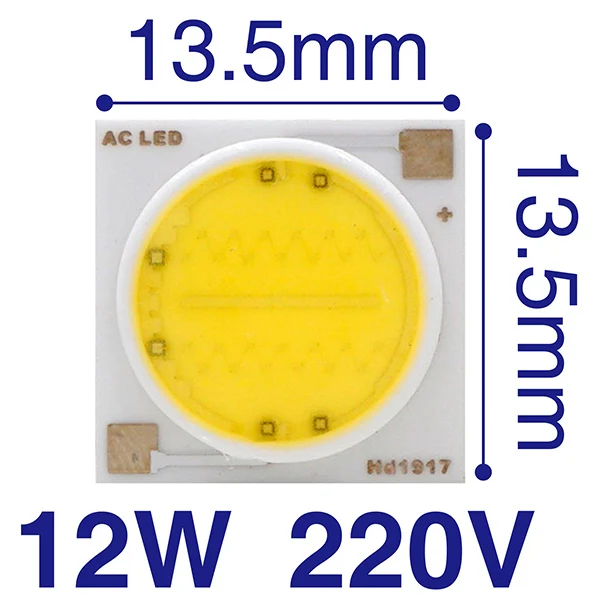 12W 11mm 220V Светодиодный чип COB 20 Вт, 30 Вт, 50 Вт, 3 Вт, 5 Вт, 7 Вт, 9 Вт, 12 Вт, 15 Вт, 18 Вт, 110 В, 220 В, умный IC светильник с высоким люменом, чип для DIY, светодиодный прожектор, светильник, Sopt светильник шарик - Испускаемый цвет: 12W 11mm 220V
