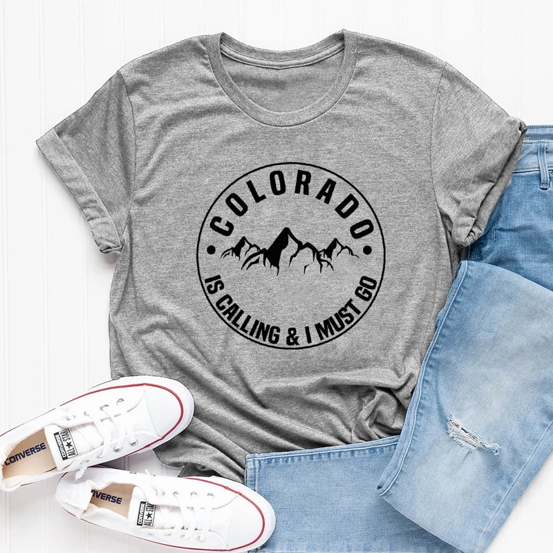 Colorado Is caling And I Must Go футболка стильные женские футболки и топы в стиле кэжуал с
