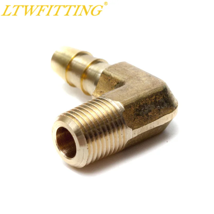 

LTWFITTING 90 Deg Elbow Brass Barb Fitting 1/4 ID Hose x 1/8" Male NPT Air