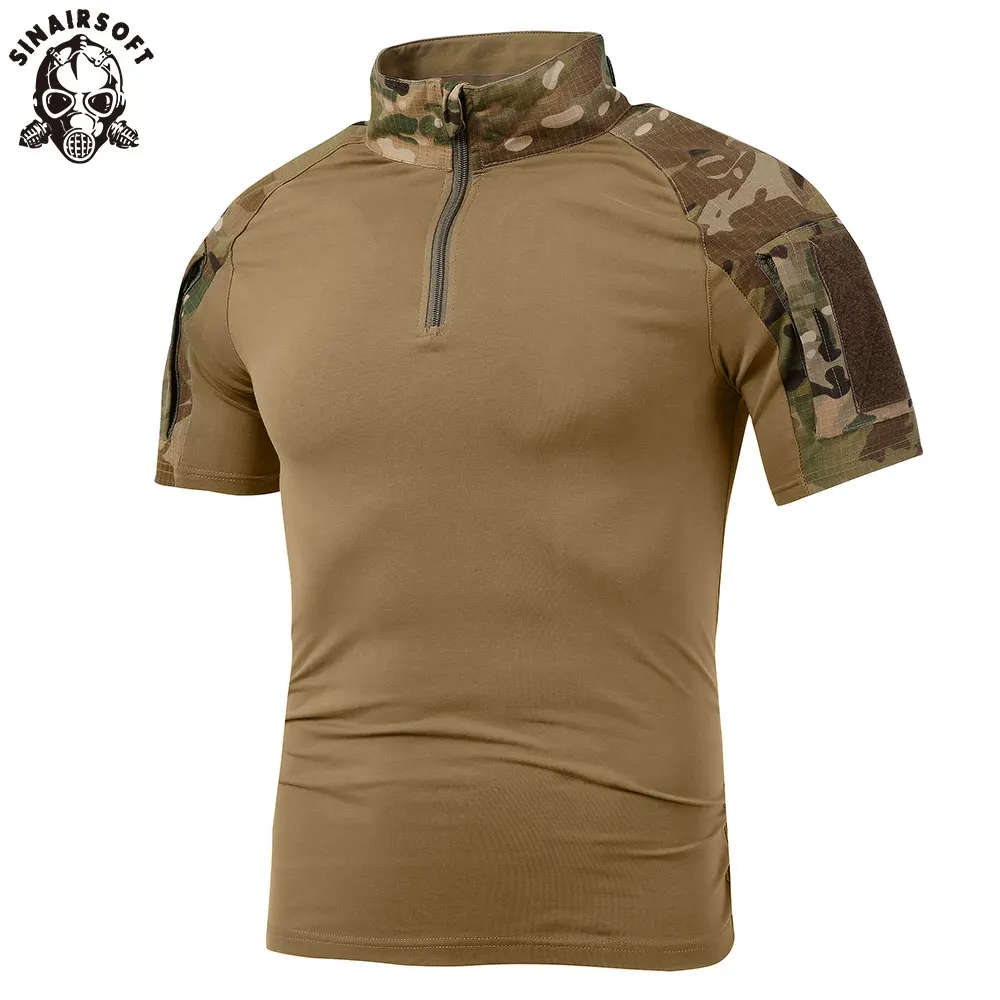 Футболка SINAIRSOFT мужская с коротким рукавом тактическая камуфляжная хлопковая