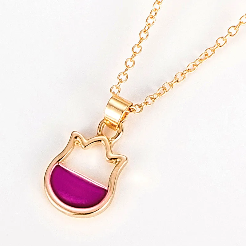 Любовь Мода Милая подвеска с Тоторо ожерелье фиолетовый цвет для женщин Эмаль
