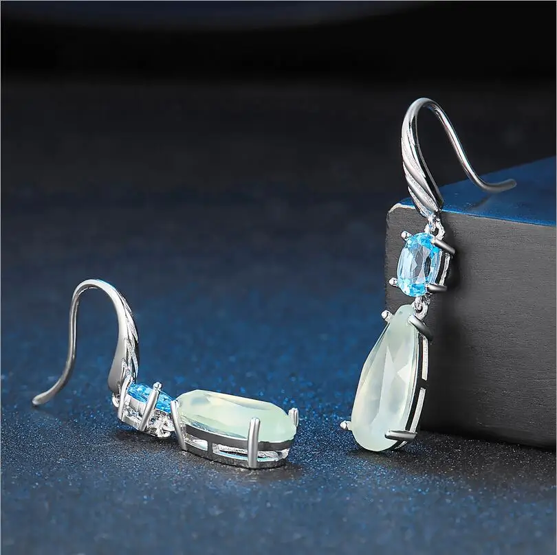 Серьги SHDEDE из серебра S925 пробы серьги с натуральным зеленым виноградом украшения