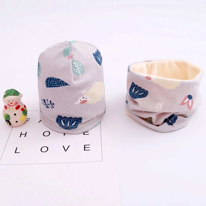 Шапка и шарф Детские хлопковые с фруктами овечками звездами львом плюшевые |