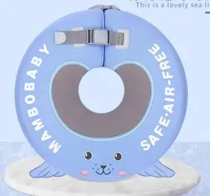 Blue L 10.5cm Безопасность ребенка не нужно надувной плавающий шеи кольцо плавание Детские аксессуары трубка безопасности младенческой круг для купания воды - Цвет: Blue L 10.5cm