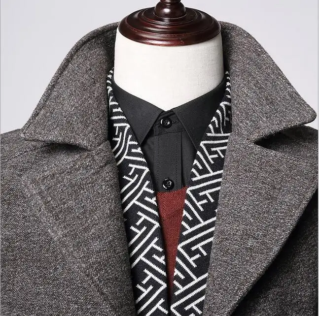 Мужской шерстяной тренчкот с 3 пуговицами серого цвета | Мужская одежда