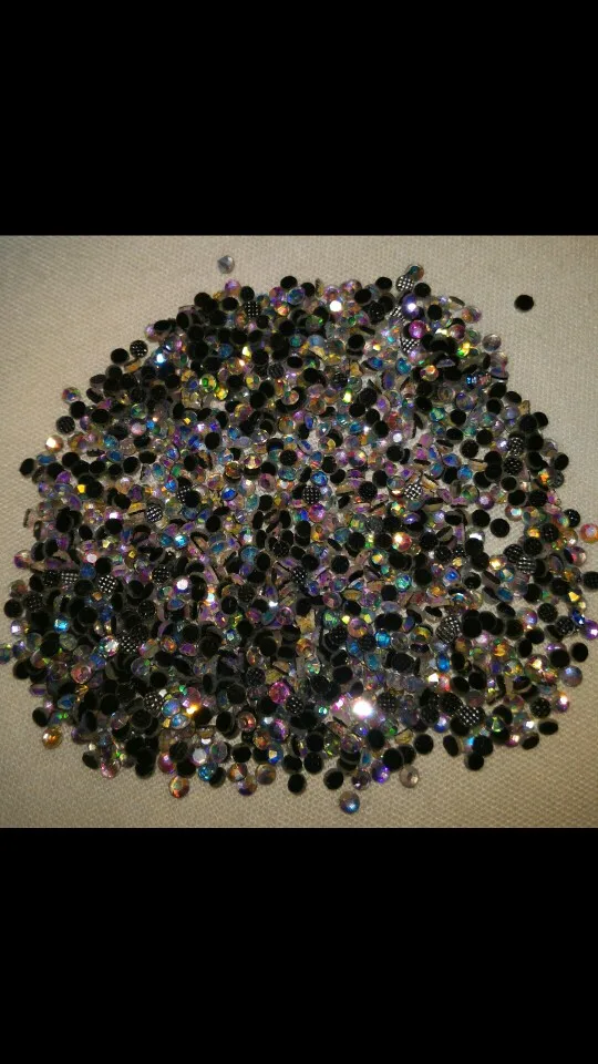 140 шт. SS16 AB прозрачные с плоской задней поверхностью блестящими стразами отделка