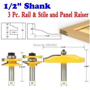 3 шт. Rail  Stile and Panel Raiser Router Bit Set-Большой Ogee-12 