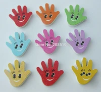 wbnags novelty toddler shirt buttons hand palm shape various colors 200pcs 15mm wood button sewing supplies