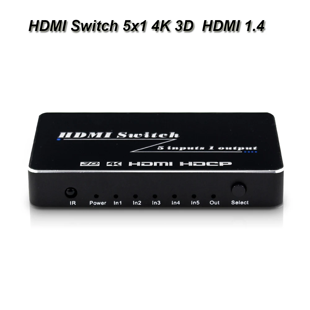 4K Переключатель HDMI 5x1 5 в 1 выход Поддержка x 2K 30 Гц V1.4 3D для HDTV DVD|Кабели HDMI| |