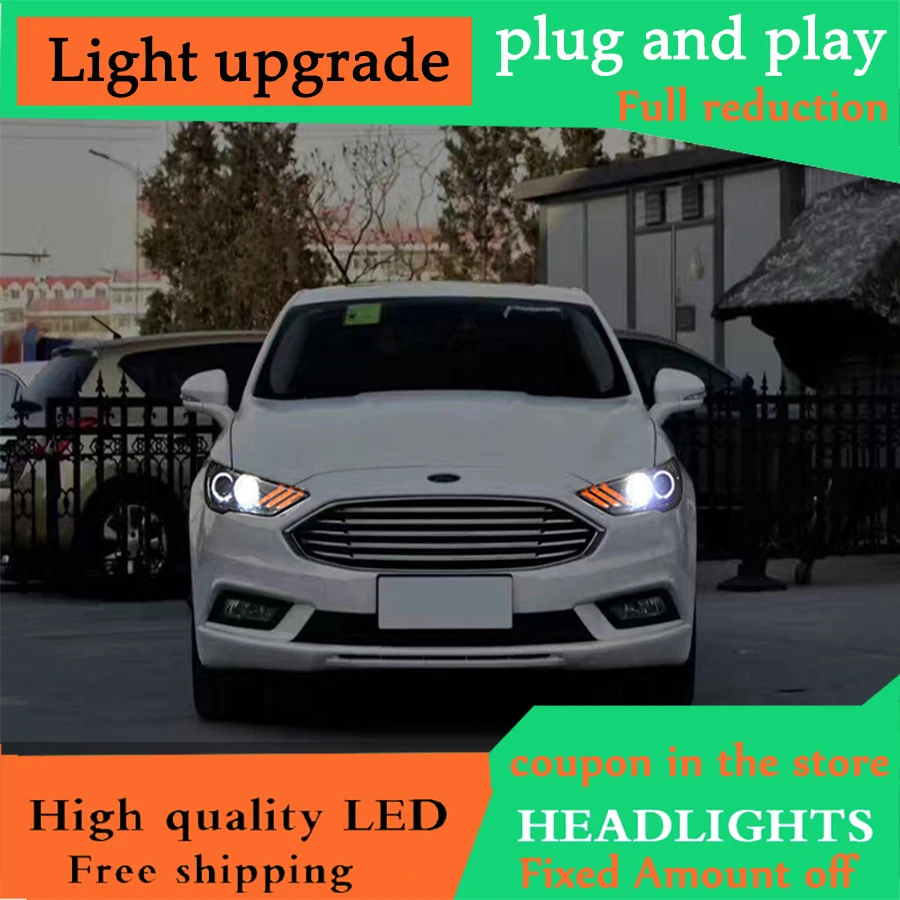 D-YL Автомобиль Стайлинг для Mondeo фары Fusion светодиодный фары оригинальные DRL Биксеноновые линзы Высокая Низкая головка луча лампа
