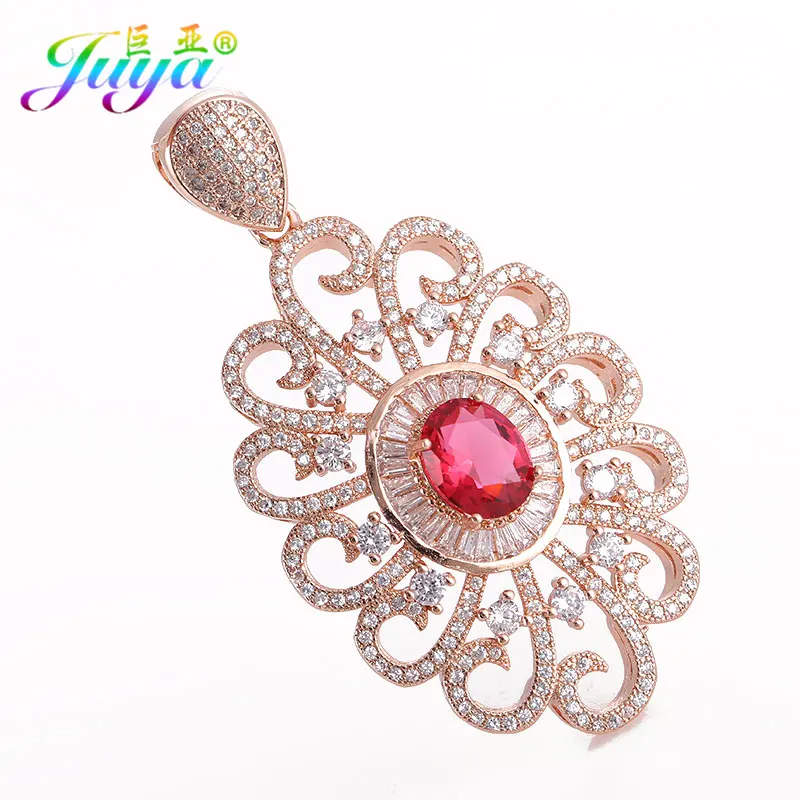 Кулоны для женщин Juya handiccraft Micro Pave цветные циркониевые подвески в виде цветов