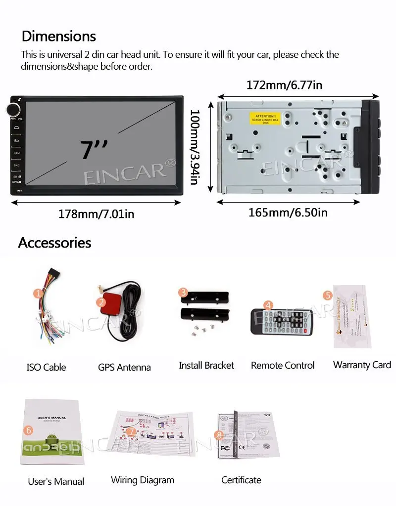 7 &quotAndroid 6 0 2 Din автомобильный стерео gps навигация головное устройство Bluetooth FM радио