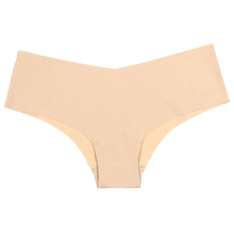Новая мода Ice Silk бесшовные пикантные дышащие Однотонная одежда Трусики с низкой