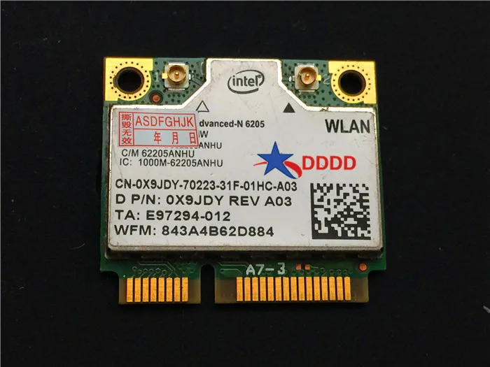 Оригинал для INTEL CENTRINO ADVANCED-N 6205 беспроводной PCI EXPRESS 62205ANHMW 2 4/5 ГГц 0X9JDY X9JDY полностью