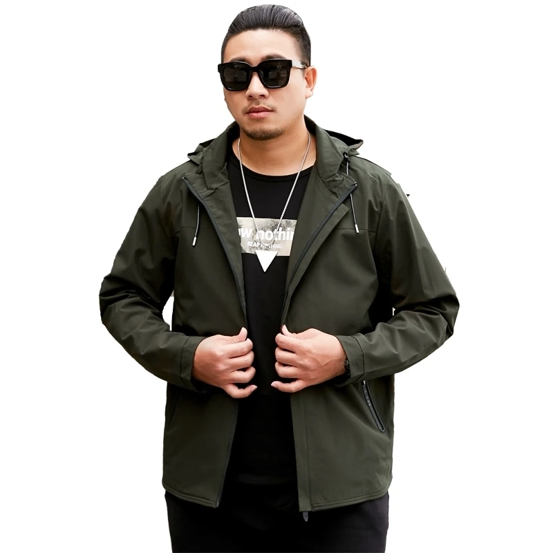 Большие размеры 8XL 7XL демисезонные мужские куртки однотонные модные пальто